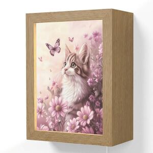 OnlyWow NÁSTENNÉ SVIETIDLO Mačiatko - Kvety - Motýle - Fialová 15x20 cm vyobraziť