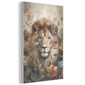 MuchoWow AKUSTICKÝ OBRAZ Lev - Divoká zver - Rastliny - Príroda - Kvety 60x90 cm vyobraziť