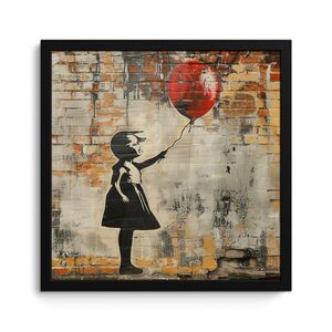MuchoWow ZARÁMOVANÝ PLAGÁT Graffiti - Banksy - Dievča - Street art 40x40 cm vyobraziť