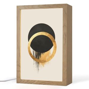 OnlyWow STOLNÁ LAMPA Abstraktný dizajn - Čierny kruh - Škvrny od farby 20x30 cm vyobraziť