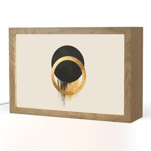 OnlyWow STOLNÁ LAMPA Abstraktný dizajn - Čierny kruh - Škvrny od farby 30x20 cm vyobraziť