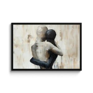 MuchoWow ZARÁMOVANÝ PLAGÁT Abstraktné - Láska - Čiernobiele - Moderné 90x60 cm vyobraziť