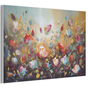 MuchoWow AKUSTICKÝ OBRAZ Kvety - Umenie - Príroda - Olejomaľba 90x60 cm vyobraziť
