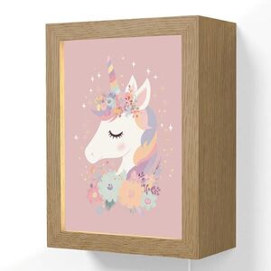 OnlyWow NÁSTENNÉ SVIETIDLO Jednorožec - Ružová - Kvety 15x20 cm vyobraziť