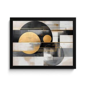 MuchoWow ZARÁMOVANÝ PLAGÁT Abstraktné - Zlato - Striebro - Tvary - Estetické - Moderné 40x30 cm vyobraziť