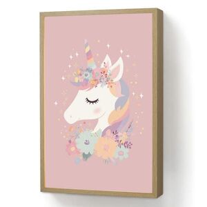 OnlyWow NOČNÁ LAMPA Jednorožec - Ružová - Kvety 40x60 cm vyobraziť