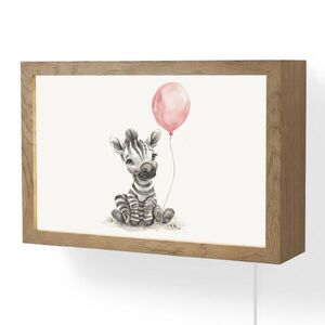 OnlyWow NÁSTENNÉ SVIETIDLO Zebra - Dieťa - Zvieratá - Ružový balón 30x20 cm vyobraziť