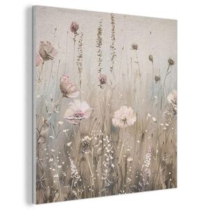 MuchoWow AKUSTICKÝ OBRAZ Kvety - Ružová - Moderné - Béžová 60x60 cm vyobraziť