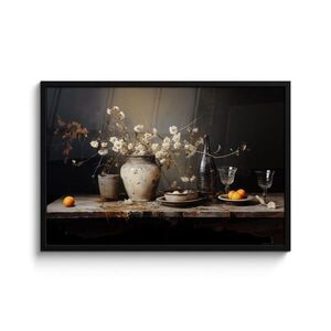 MuchoWow ZARÁMOVANÝ PLAGÁT Zátišie - Kvety - Kytica - Váza - Víno 90x60 cm vyobraziť