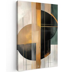 MuchoWow OBRAZ NA PLÁTNE Abstraktné - Zlaté - Bronzové - Zelené - Tvary - Moderné 80x120 cm vyobraziť