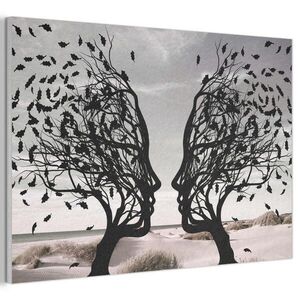 MuchoWow AKUSTICKÝ OBRAZ Pláž - more - ľudia - strom - moderné umenie 90x60 cm vyobraziť