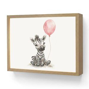 OnlyWow NÁSTENNÉ SVIETIDLO Zebra - Dieťa - Zvieratá - Ružový balón 40x30 cm vyobraziť