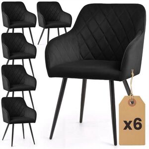 RAUMHIRSCH FURNITURE ČALÚNENÁ STOLIČKA, sada 6 ks, kovové nohy, čierna 54, 5/82/58 vyobraziť
