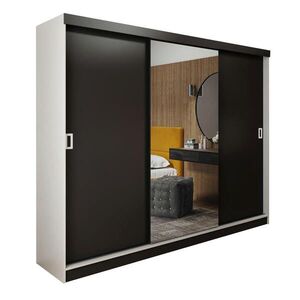 Kier Furniture SKRIŇA S POSUVNÝMI DVERAMI RETRO 1 200 - Biela + Čierna 200x205x59 cm vyobraziť