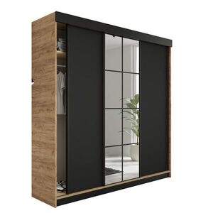 Kier Furniture SKRIŇA S POSUVNÝMI DVERAMI LAMARO - 250x205x59 cm - Dub Craft Gold + Čierna vyobraziť