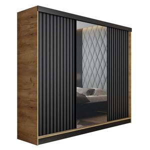 Kier Furniture SKRIŇA S POSUVNÝMI DVERAMI MALANI - Dub Craft Gold + Grafit 200x205x59 cm vyobraziť