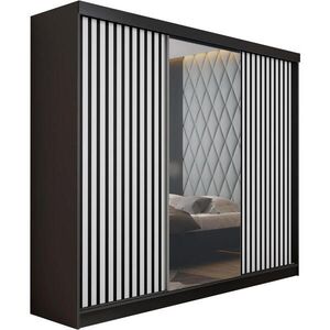 Kier Furniture SKRIŇA S POSUVNÝMI DVERAMI MALANI - Čierna + Biela 200x205x59 cm vyobraziť