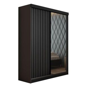 Kier Furniture SKRIŇA S POSUVNÝMI DVERAMI MALANI - Čierna + Grafit 138x205x59 cm vyobraziť