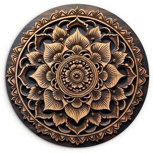 MuchoWow OBRAZ NA STENU Mandala - drevo - kvety - hnedá 30x30 cm vyobraziť