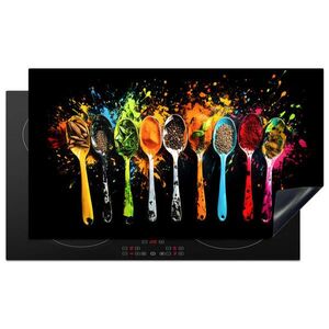 MuchoWow KRYT NA SPORÁK Lyžičky - korenie - moderné - graffiti - farba - farebné 90x52 cm vyobraziť