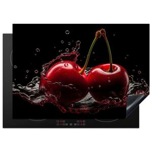 MuchoWow KRYT NA SPORÁK Čerešňa - červená - ovocie - voda - čierna 75x52 cm vyobraziť