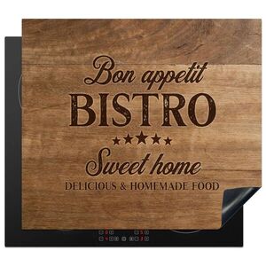 MuchoWow KRYT NA SPORÁK Citát - Bistro - Bon appetit - Sweet home - Textúra dreva 58.3x51.3 cm vyobraziť