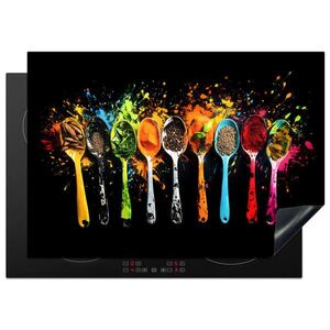 MuchoWow KRYT NA SPORÁK Lyžičky - korenie - moderné - graffiti - farba - farebné 75x52 cm vyobraziť