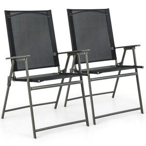 COSTWAY TERASOVÁ STOLIČKA Čierna (sada 2 ks) vyobraziť
