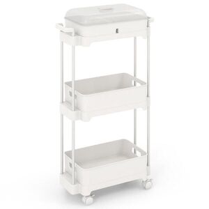 COSTWAY VOZÍK NA KOLIESKACH 82 cm biely vyobraziť