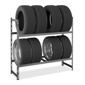 Relaxdays REGÁL Strieborná na 8 pneumatík 2 police 100 cm vyobraziť