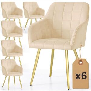 RAUMHIRSCH FURNITURE ČALÚNENÁ STOLIČKA, sada 6 ks, kovové nohy, béžová, zlatá 54/82/58 vyobraziť