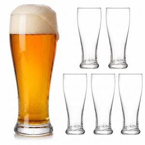 Relaxdays POHÁR NA PIVO Transparentný 6-dielna-sada sklo 460 ml vyobraziť
