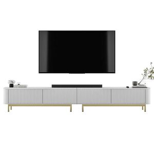 Meble Lindner TV skrinka Aurora, set 2 kusov s kovovým rámom, matná biela, 280 cm vyobraziť