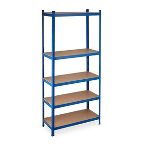 Relaxdays REGÁL Modrý oceľ MDF 5 políc 220x100x45 cm vyobraziť