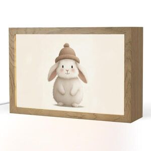 OnlyWow NOČNÁ LAMPA Králik - čiapka - uši - béžová 30x20 cm vyobraziť