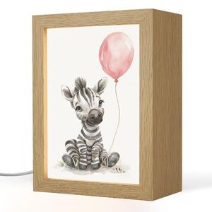 OnlyWow NOČNÁ LAMPA Zebra - Dieťa - Zvieratá - Ružový balón 15x20 cm vyobraziť