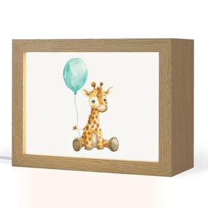 OnlyWow NOČNÁ LAMPA Žirafa - Dieťa - Zvieratá - Modrý balón 20x15 cm vyobraziť