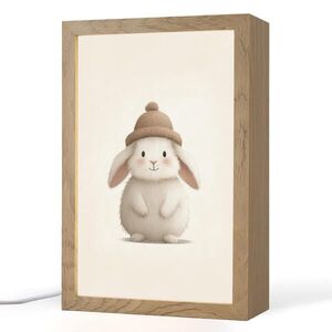 OnlyWow NOČNÁ LAMPA Králik - čiapka - uši - béžová 20x30 cm vyobraziť