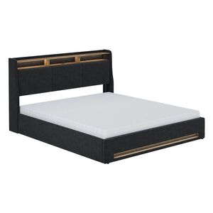 VitaliSpa ČALÚNENÁ POSTEĽ Christin antracit/dub 180x200 s LED, USB portom a matracom vyobraziť