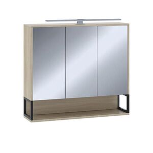 Vicco KÚPEĽŇOVÁ SKRINKA SO ZRKADLOM Vionna Dub/čierna 80 x 71.5 cm so svetlom LED vyobraziť