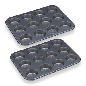 Relaxdays FORMA NA MUFFINY Sivá 2-dielna-sada 12-jamiek vyobraziť