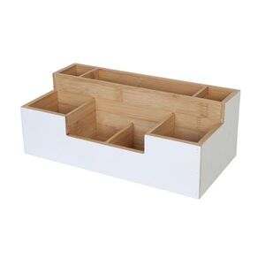 Relaxdays ORGANIZÉR Biely bambus 7 priehradiek 30 cm vyobraziť