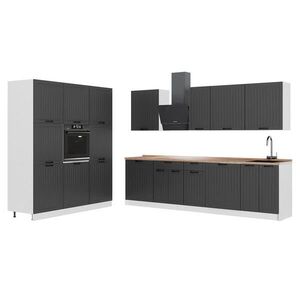 Vicco KUCHYNKA Fame-Line, Tmavo-sivá/biely, 460 cm, AP Oak vyobraziť