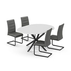 Vicco SÚPRAVA JEDÁLENSKÉHO STOLA Loyd, biely/čierna, 120 x 120 cm so 4 jedálenskými stoličkami, šedé vyobraziť