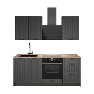 Vicco SAMOSTATNÁ KUCHYŇA Fame-Line, Tmavo-sivá/antracitová, 190 cm, AP Oak vyobraziť