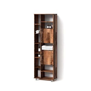 Livinity® KÚPEĽŇOVÁ SKRINKA Eisak Rustikálny dub 60 x 190 cm s dverami a otvorenými priehradkami vyobraziť