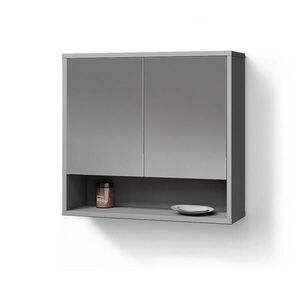 Livinity® KÚPEĽŇOVÁ ZRKADLOVÁ SKRINKA ATERNO Šedá 70 x 65 cm s 2 dverami vyobraziť