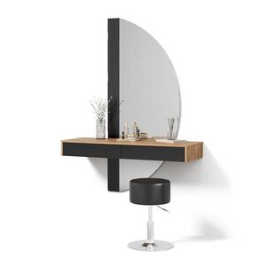 Livinity® TOALETNÝ STOLÍK Ascona, čierna, so zrkadlom LED a stoličkou vyobraziť