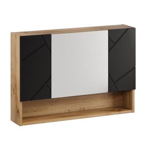 Badplaats ZRKADLOVÁ SKRINKA Manello 3 dvere dub s matná čierna - 80 x 17 x 60 cm vyobraziť