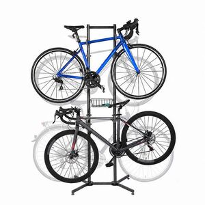 Relaxdays STOJAN na bicykle čierna sivá voľne stojaci pre 4 bicykle oceľ s košíkom vyobraziť